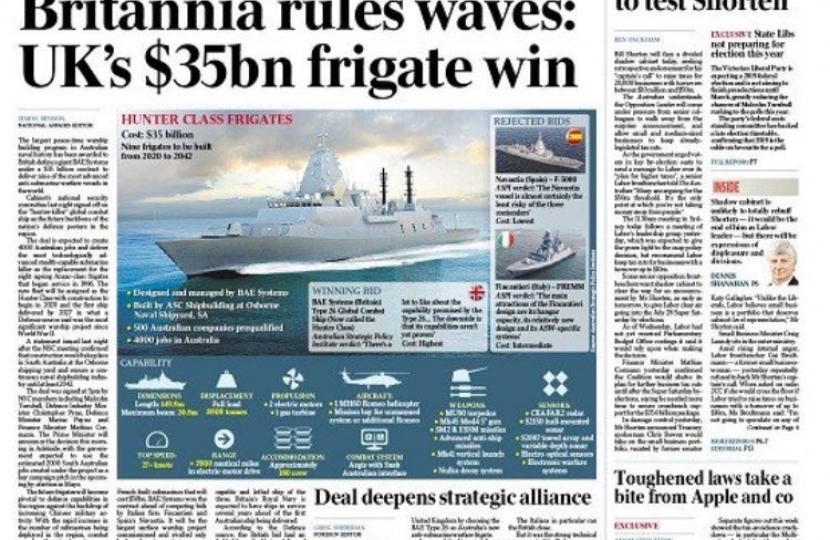 UK wins Australia warship deal